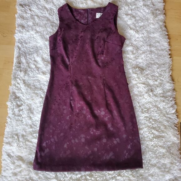 Y2K  CDC Women's Velvet  Mini Dress Size 6 Dark Purple Vintage 90s - Picture 1 of 6